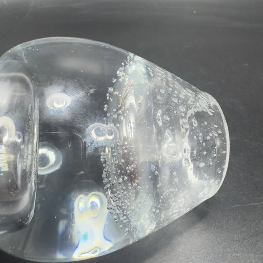 Clear Crystal Votive Candle Holder Made In Poland Small Bubbles Hollow‎ Bottom